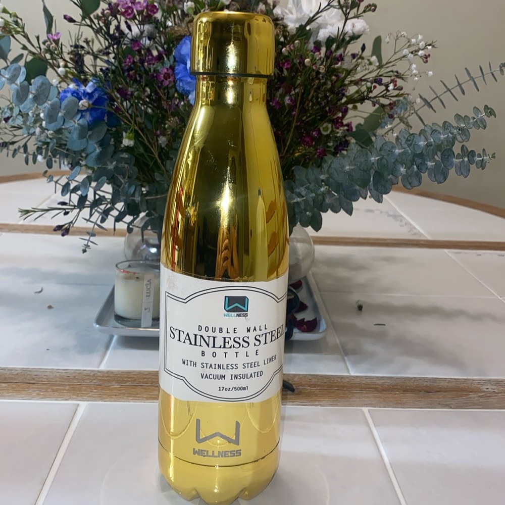 NWOT gourmet gold electroplated Stainless steel bottles